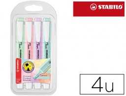 4 marcadores fluorescentes Stabilo Swing Cool colores pastel surtidos